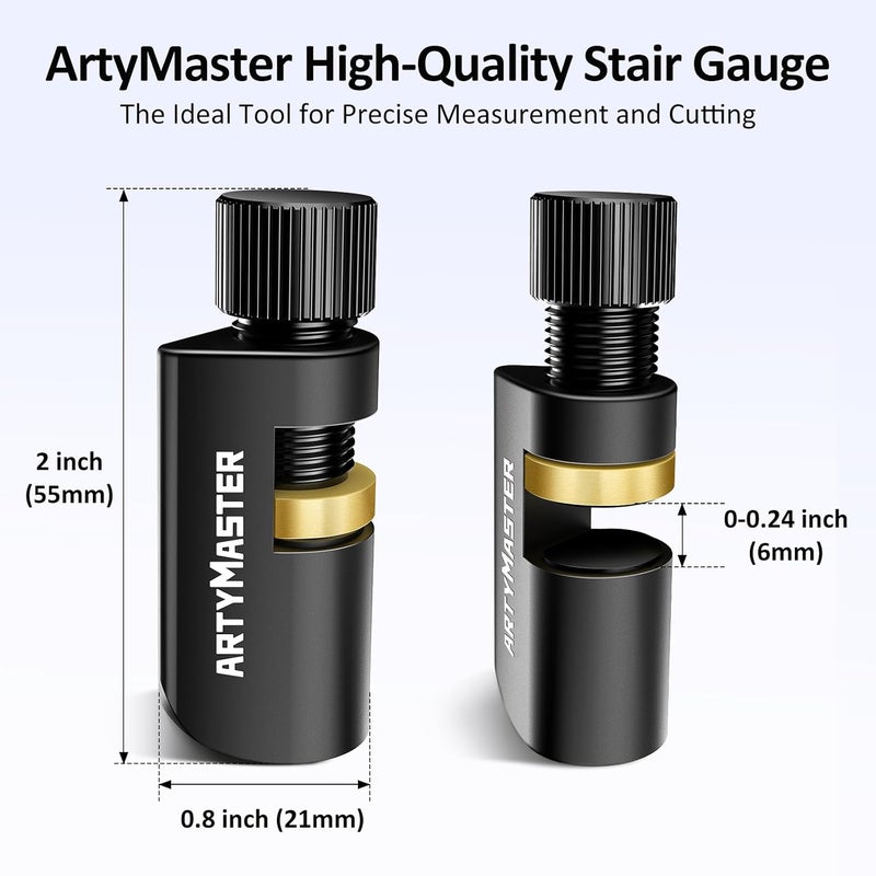 ARTYMASTER Stair Gauges with Rubber Pad – Stair Gauges for Framing Square & Circular Saw – Framing Jig Square Stops – Circular Saw Guide – Carpentry Jig Stops - Image 5